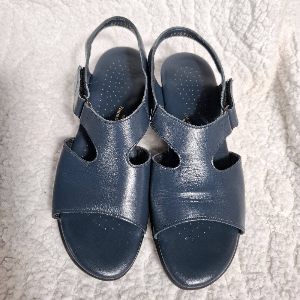 SAS Women's Tripad Comfort Sandals Leather Navy Blue Adjustable Size 7 - Picture 3 of 9